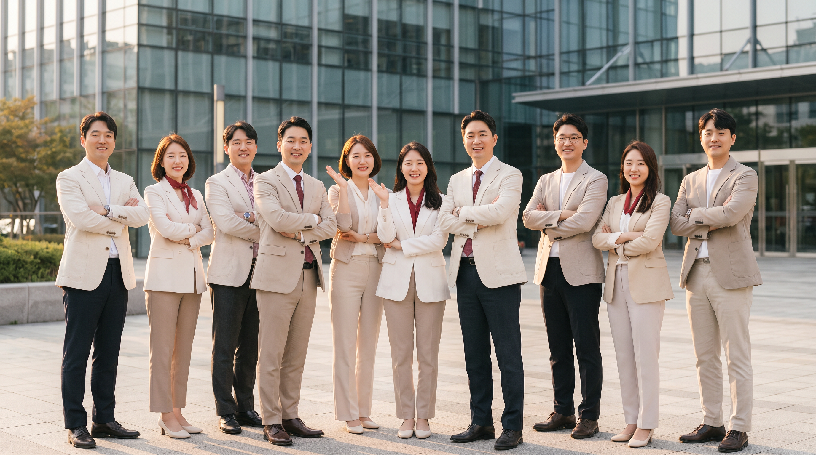 비상한마케팅 팀 전체가 함께 웃고 있는 모습
